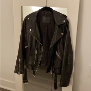 All Saints leather motorcycle jacket size 2 US